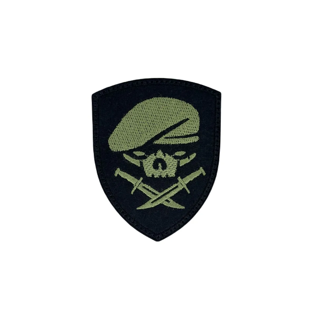 Patch Beret Skull 65mm x 80mm Zielony