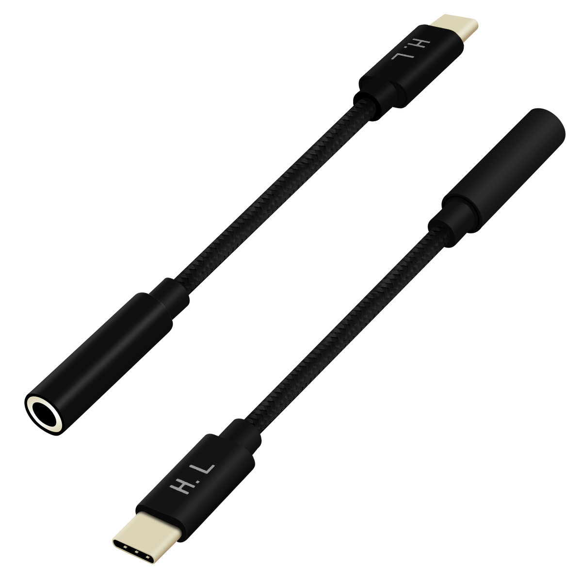 Adapter audio z USB-C na Jack 3,5 mm, HL-102 — czarny