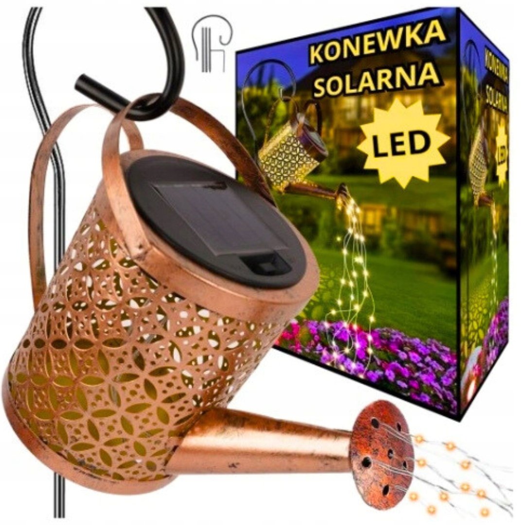 LAMPA OGRODOWA KONEWKA SOLARNA LED WBIJANA XXL CZUJNIK ZMIERZCHU