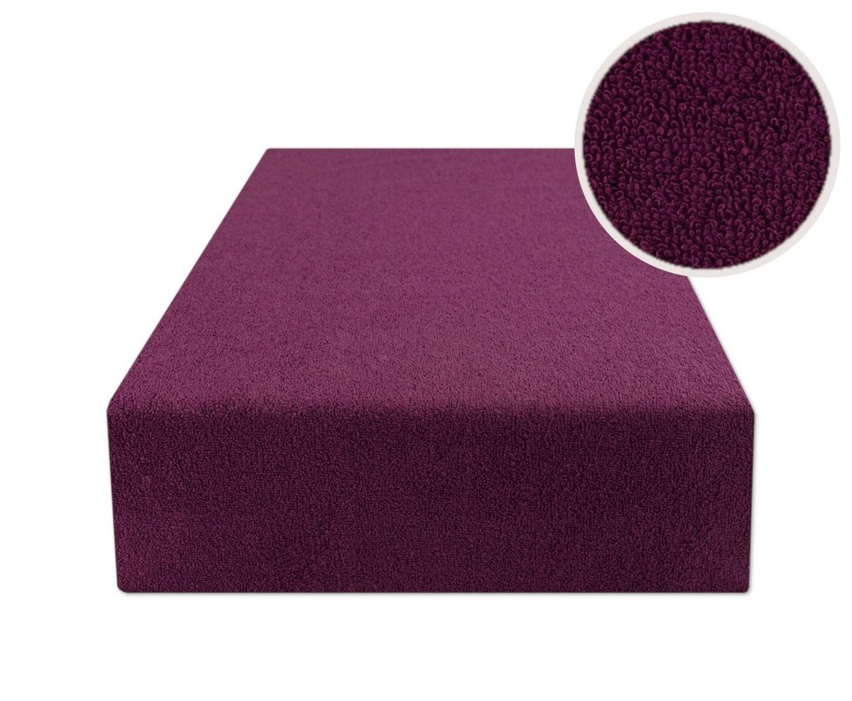 Prześcieradło Z Gumką 120X200 Frotte Śliwkowe