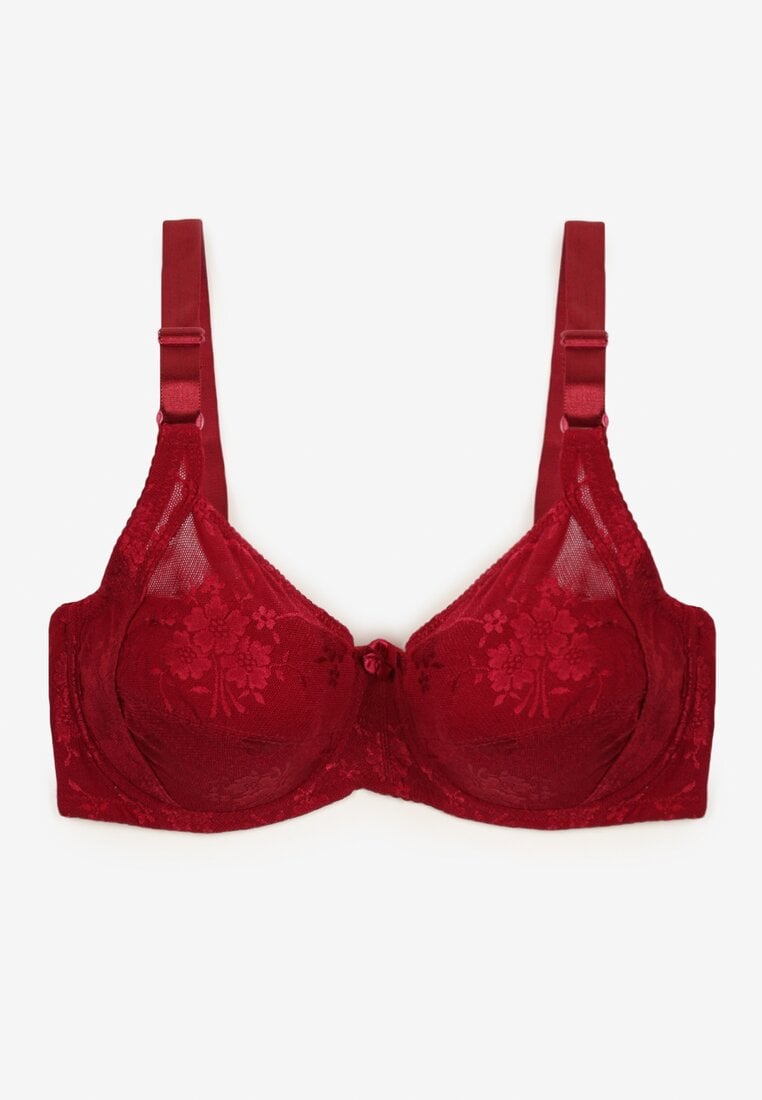 Bordowy Biustonosz Koronkowy Typu Full Cup Vikoni