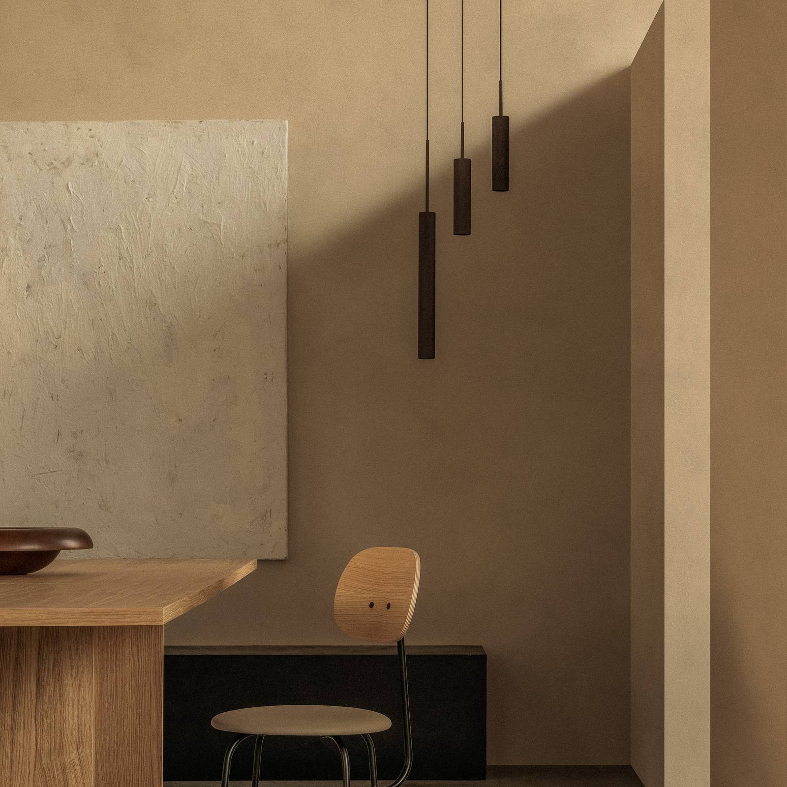 Audo Copenhagen Lampa wisząca Audo Tubulaire, kolor brązowy, aluminium, 3-punktowa.