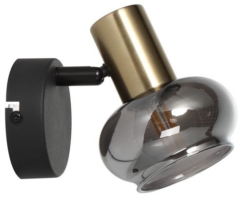 Lauree - kinkiet 1 płomienny czarny mat/złoty. 841401-32