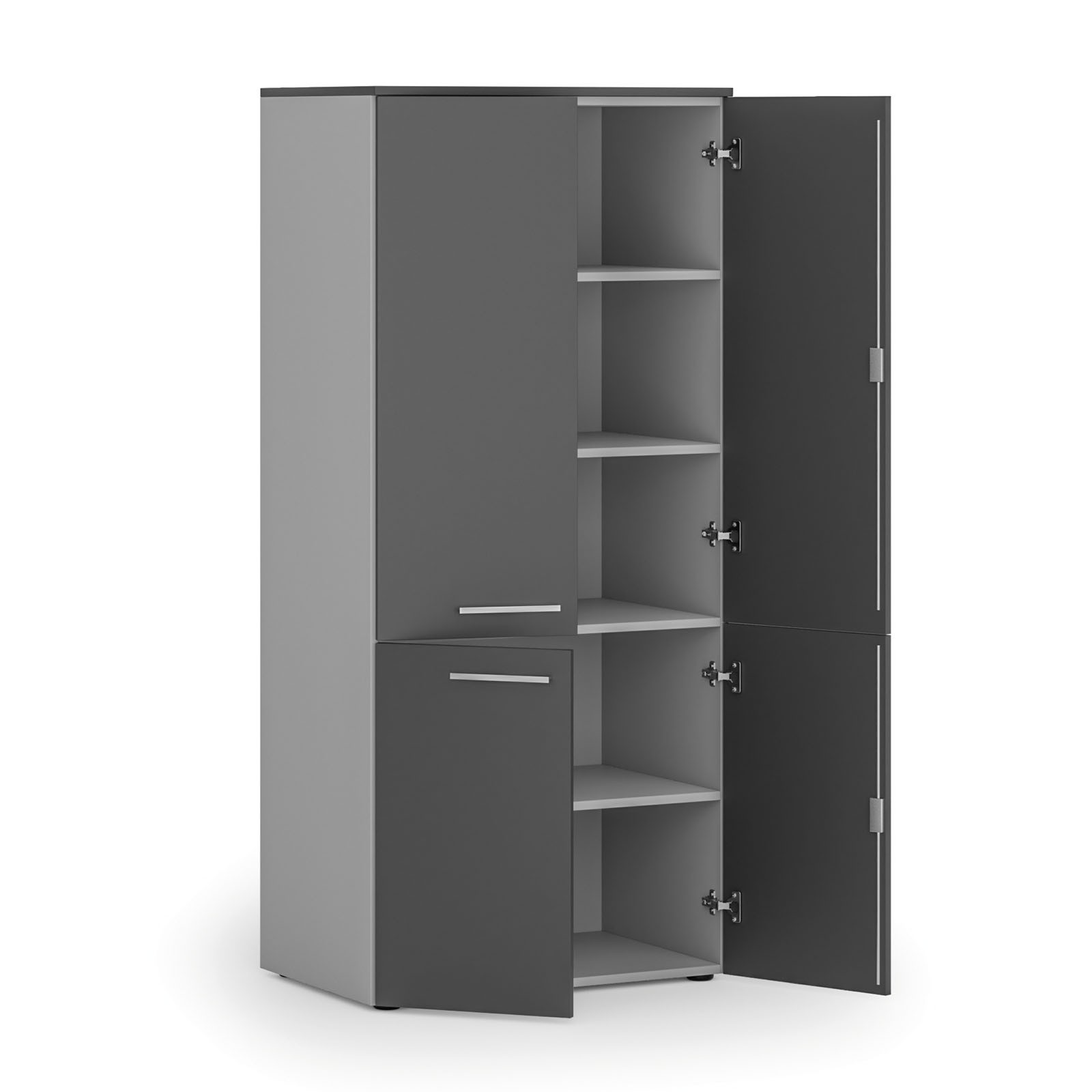 Szafa biurowa pół-drzwi PRIMO GRAY, 1781 x 800 x 500 mm, szary/grafitowy