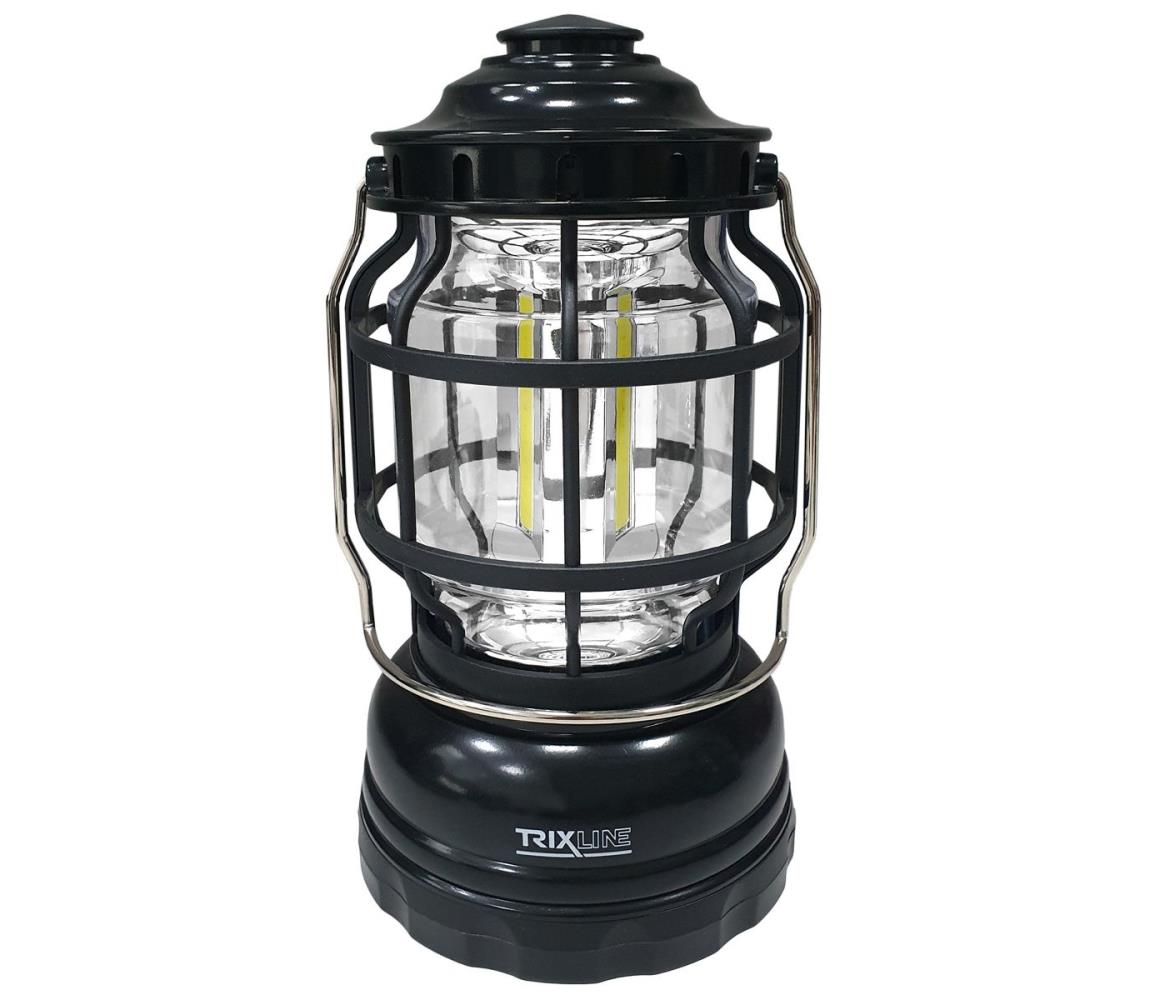 LED Ściemnialna przenośna lampa kempingowa 3xLED/3W/3xAA IPX4 czarny