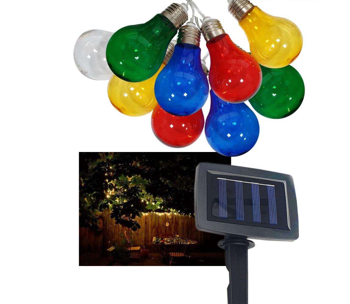 LED Zewnętrzny łańcuch solarny 10xLED/1,2V 2,2 m IP44 wielobarwny
