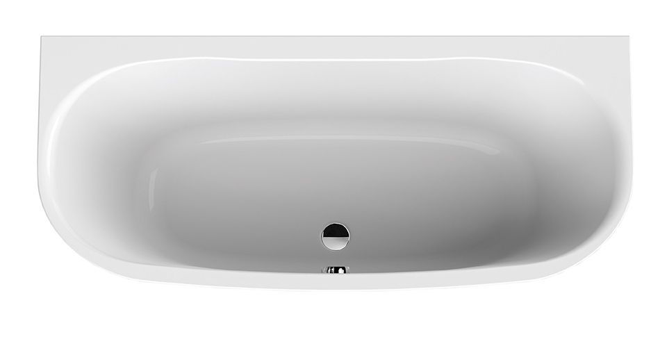 Wanna przyścienna Sanplast Luxo 180x80 cm owalna biały 610-370-1270-01-000