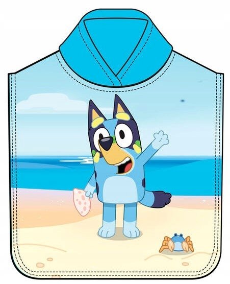 Bingo i Bluey ponczo poncho ręcznik szybkoschnący Blue 55x110