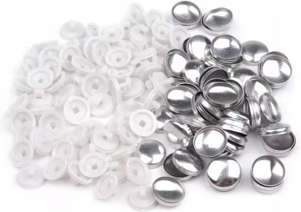 Guziki, foremki do odzieży do powlekania 100kpl 24'' 15mm - białe