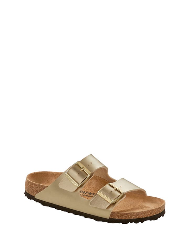 Birkenstock Klapki w kolorze złotym