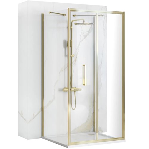 Rea Złota kabina prysznicowa przyścienna drzwi składane 80x90 Rapid Fold Gold