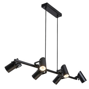 RABALUX 73045 Maximilian lampa wisząca matowa czarna GU10 6x MAX 25W  IP20