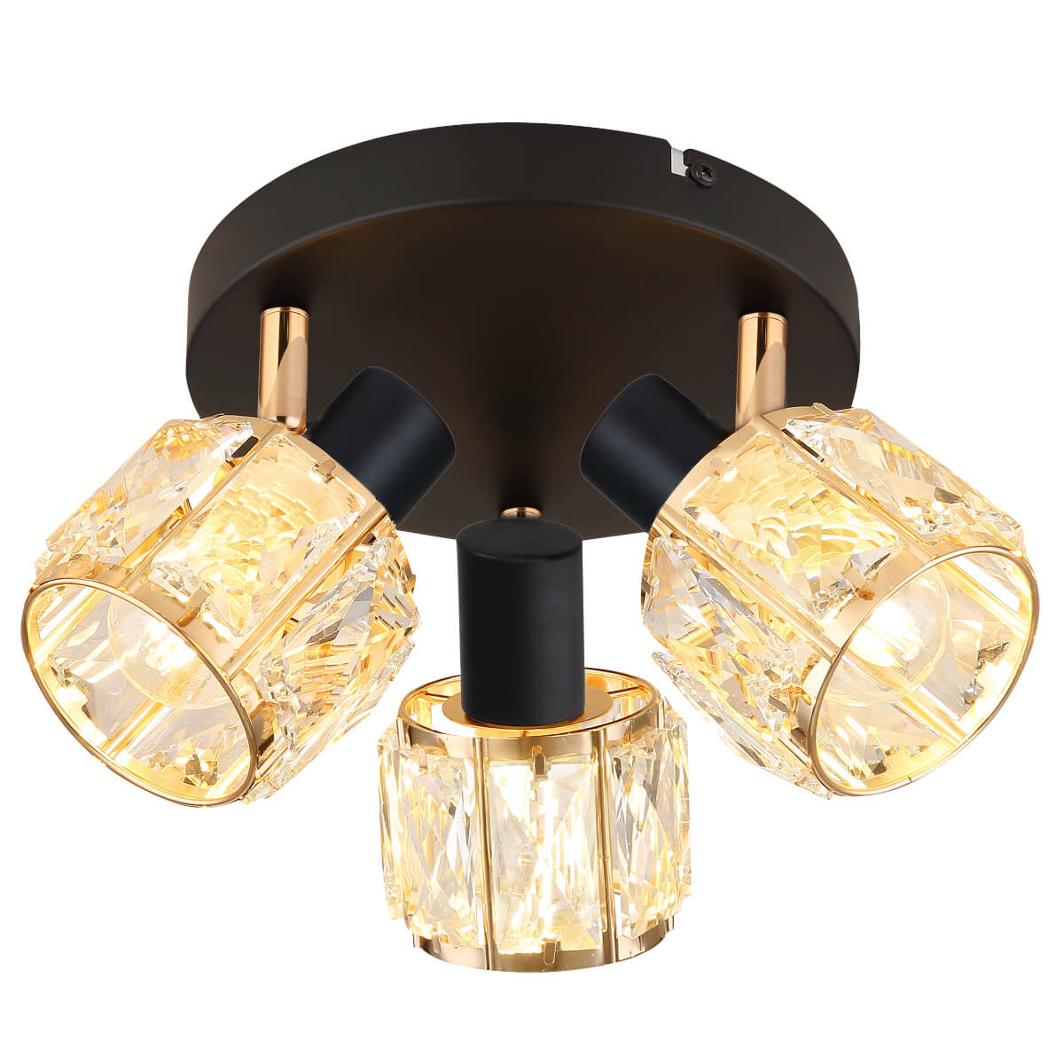 Plafon kryształowy Dubai 98-30214 Candellux do sypialni bursztynowy czarny złoty