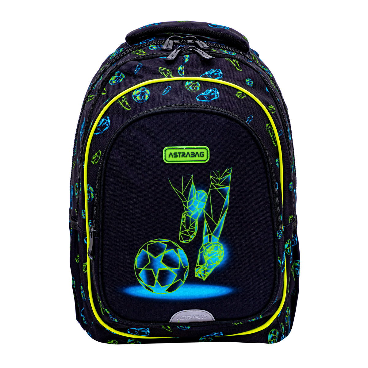 Plecak szkolny trzykomorowy Football Motion Astrabag