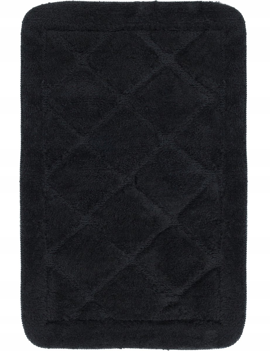 Dywanik Łazienkowy Soft Czarny Miękki Antypoślizgowy Do Prania 40X60Cm