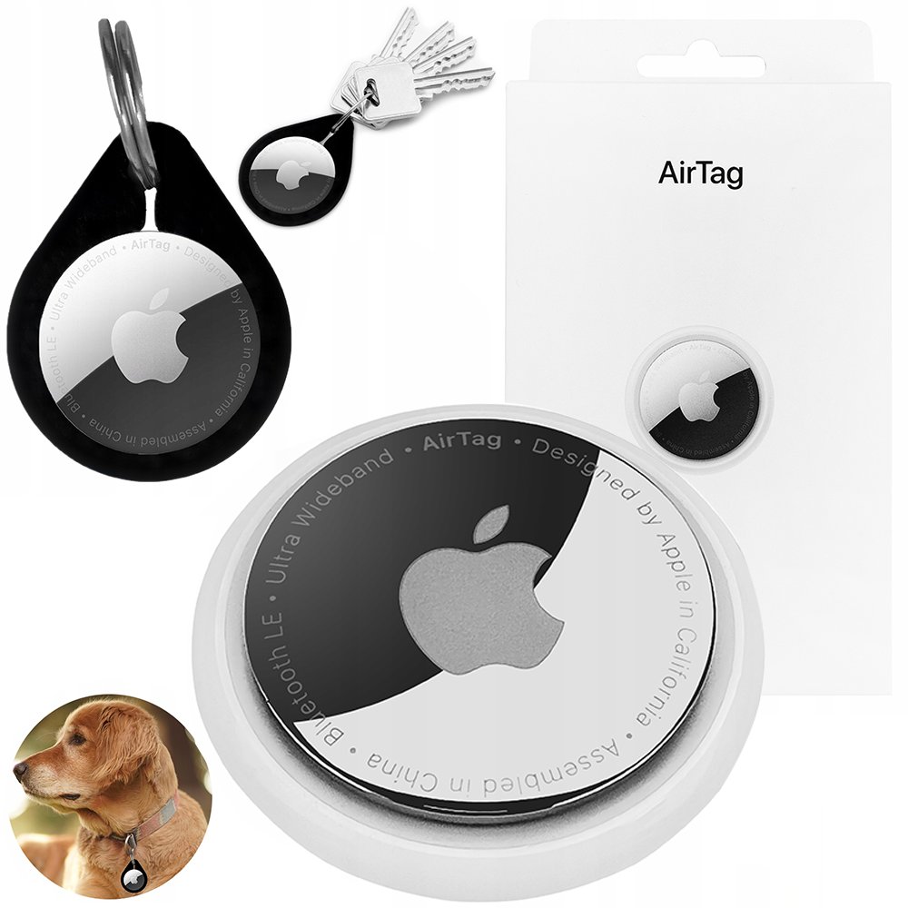 Lokalizator Apple AirTag 1szt. + Brelok uchwyt na Apple AirTag TAG000001-B