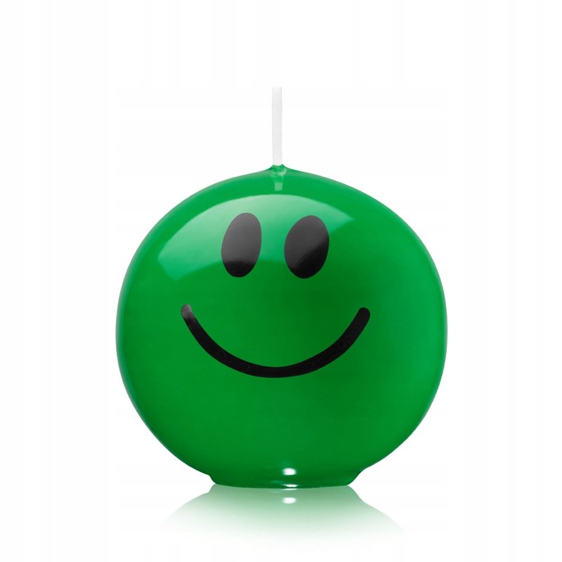 Świece EMOTIKON KULA 6 cm kolor ZIELONY