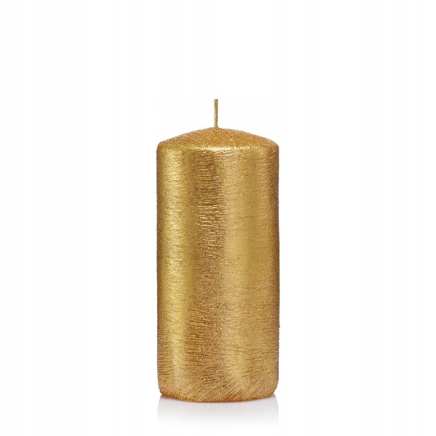 Świeca walec KOKON świeczka 12/6 cm kolor ZŁOTY