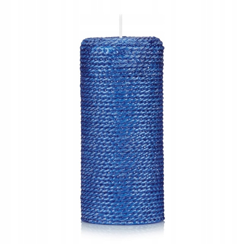 ŚWIECA WALEC SZNUREK LAKIER kolor NIEBIESKI