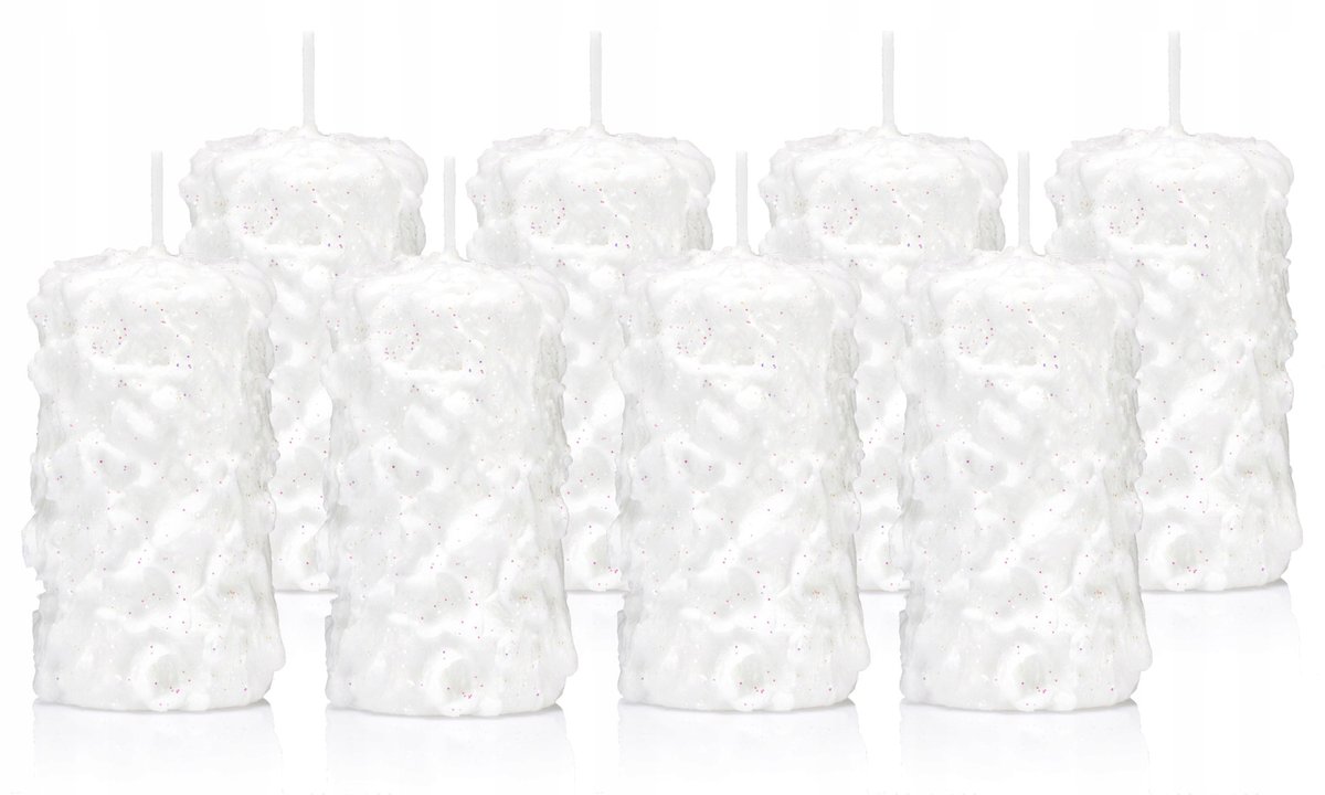 Świece białe 8/5 cm śnieżynki świeczki białe 8 szt