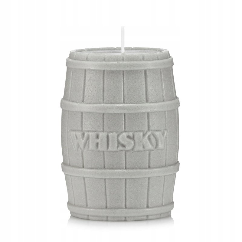 Świeca ozdobna BECZKA WHISKY kolor SZARY