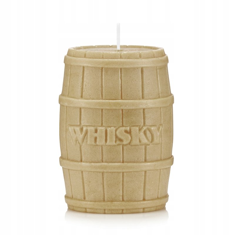 Świeca ozdobna BECZKA WHISKY kolor BRĄZOWY