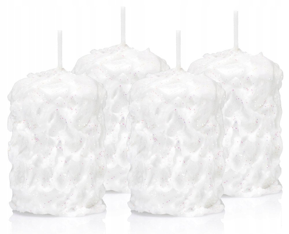 Świece białe 6/5 cm śnieżynki świeczki białe 4 szt