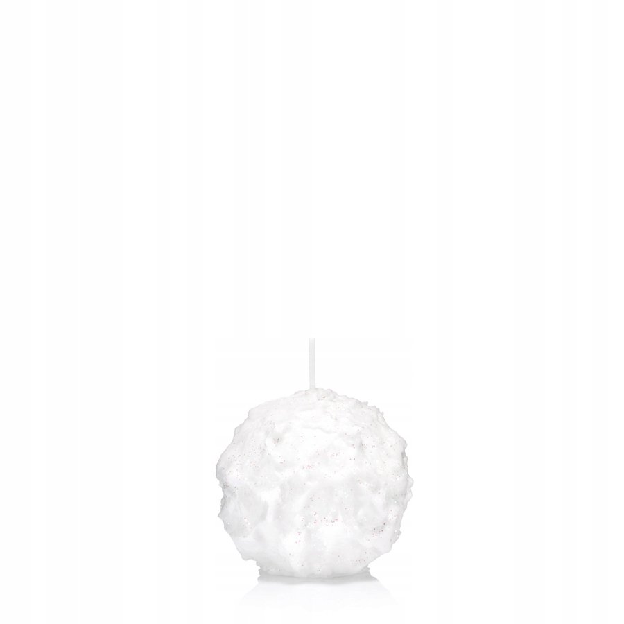 Świeca kula ŚNIEŻYNKA 7 cm kolor BIAŁY