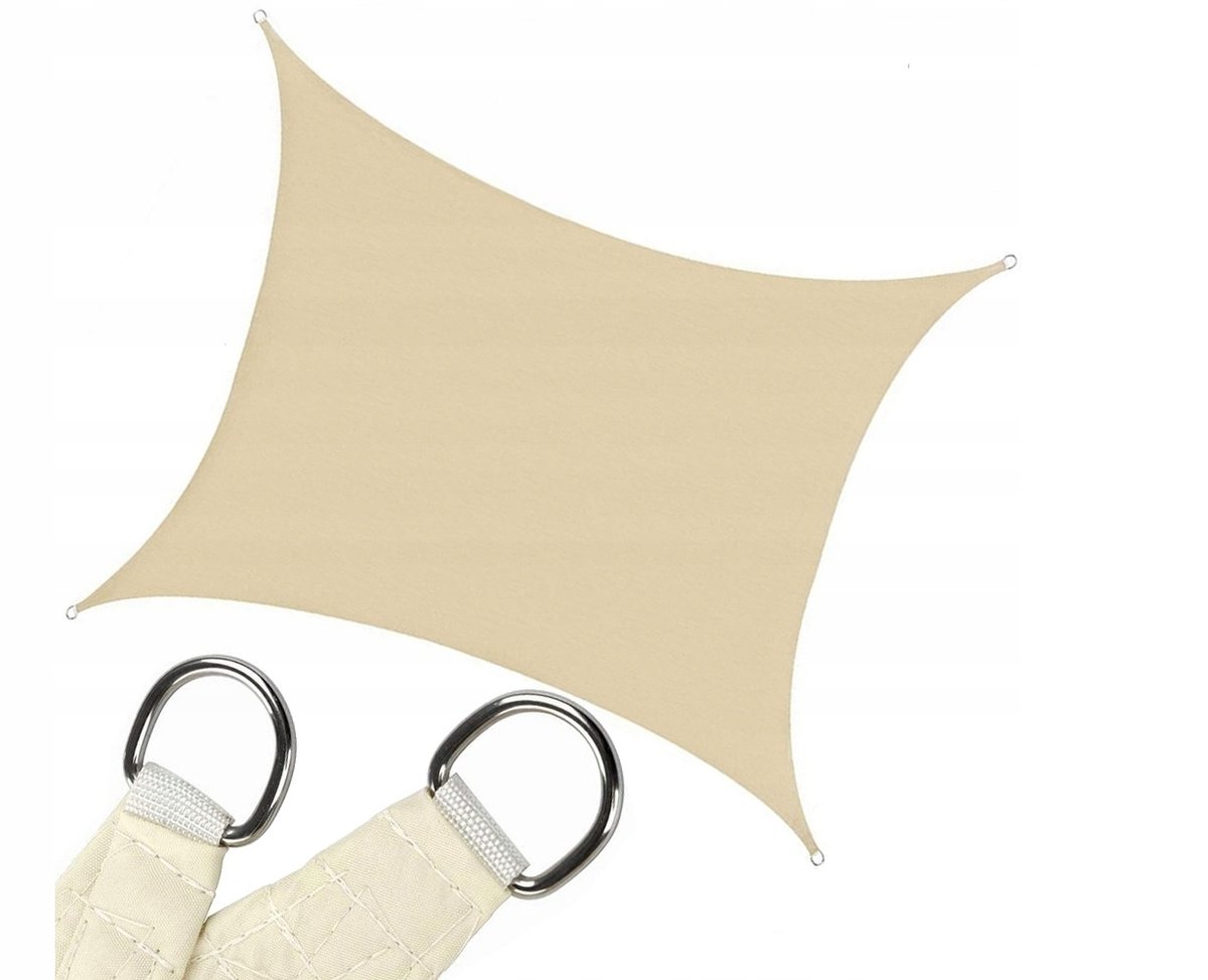 Żagiel Przeciwsłoneczny Zaciemniacz Parasol Ogrodowy 3X4M Beżowy Perfectlife