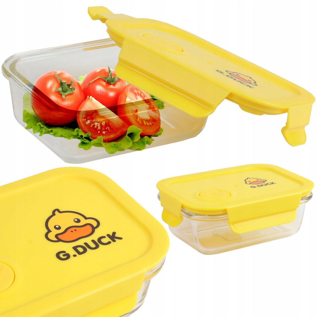 POJEMNIK NA ŻYWNOŚĆ DO PRZECHOWYWANIA SZKLANY ZAMYKANY PUDEŁKO ZACZEPY