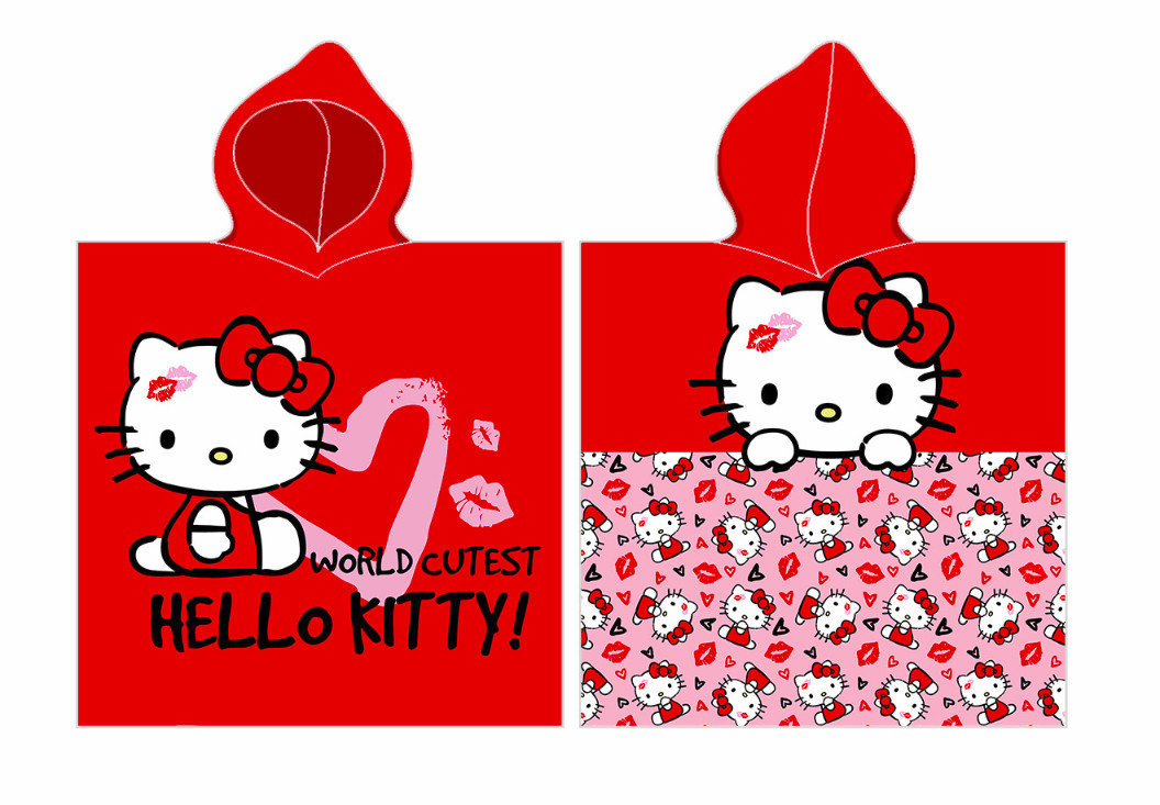 HELLO KITTY  Ręcznik DZIECIĘCY z Kapturem PONCHO OKRYCIE KĄPIELOWE PONCZO