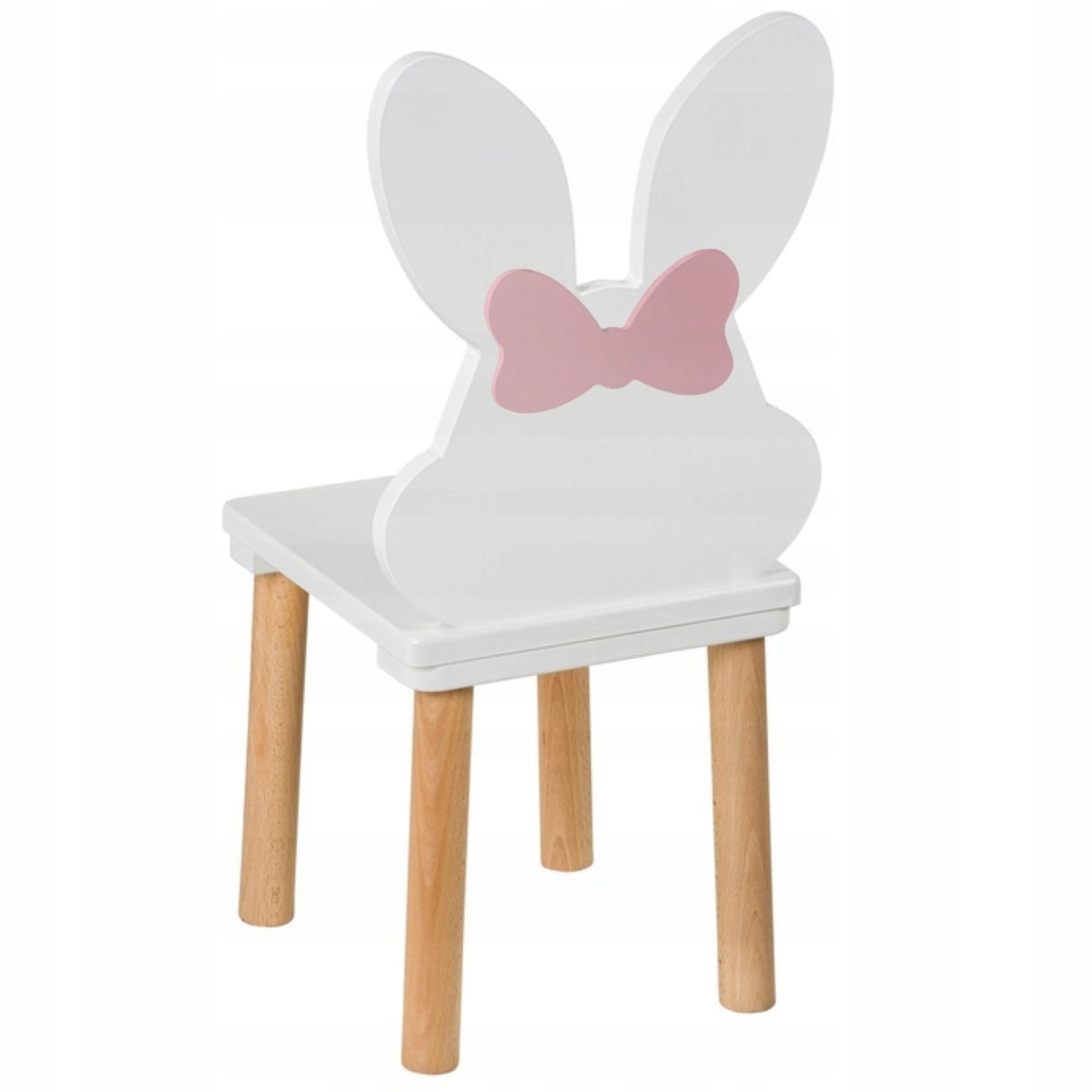 Krzesełko królik z kokardą różowa