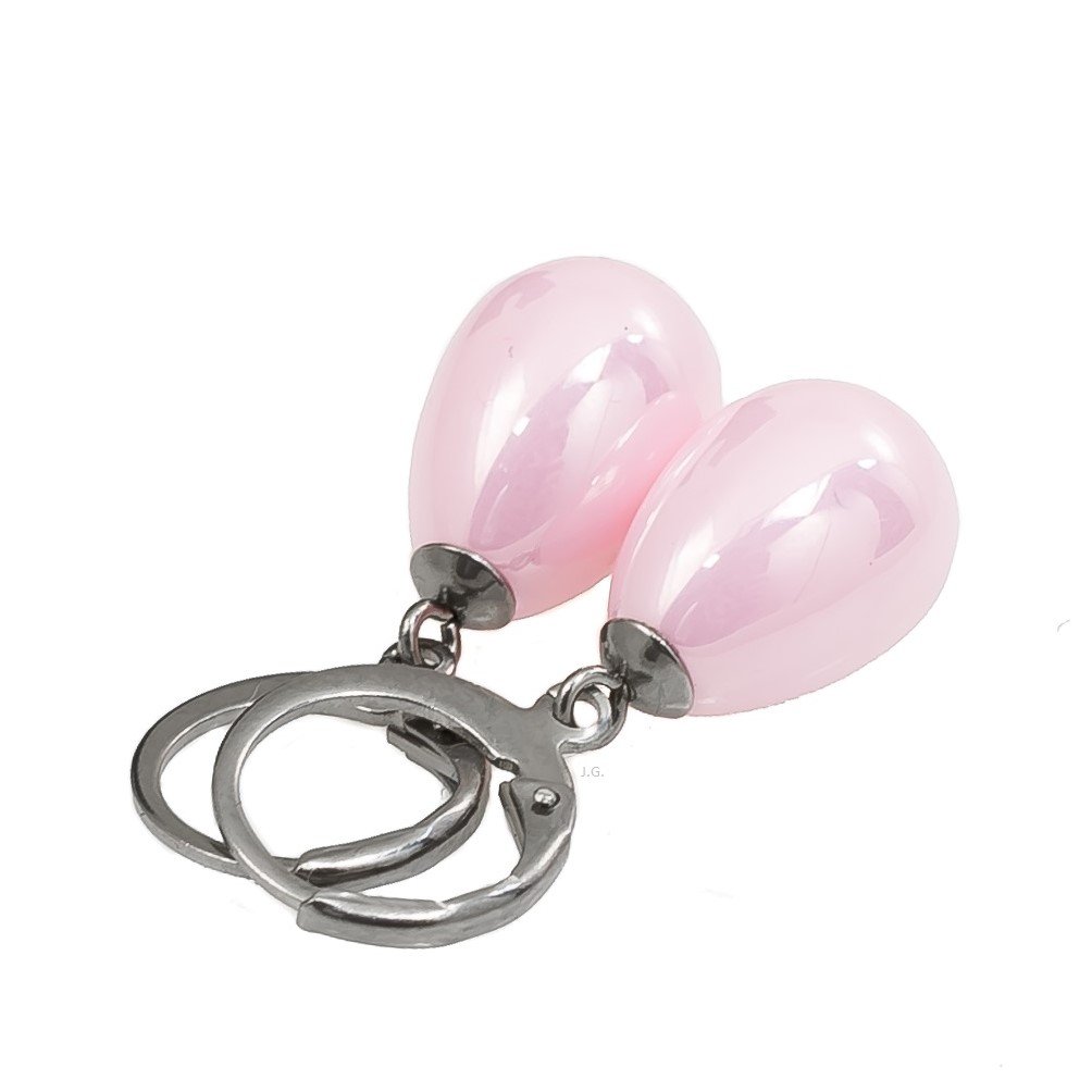 Kolczyki krople różowe stal chirurgiczna klasyczne / JG. Projekt