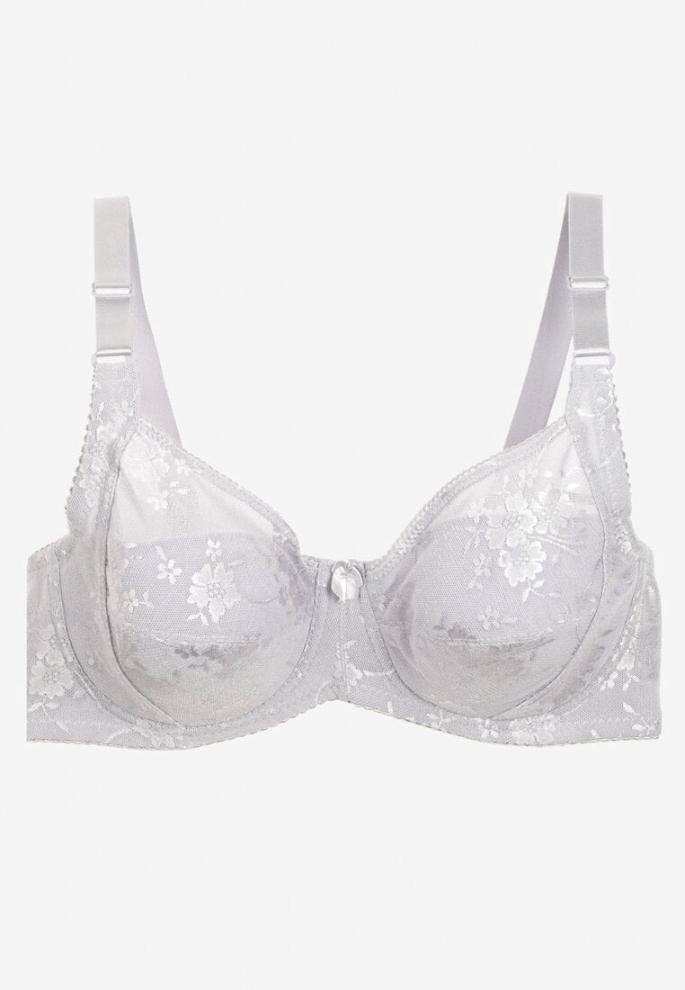 Jasnoszary Biustonosz Koronkowy Typu Full Cup Vikoni