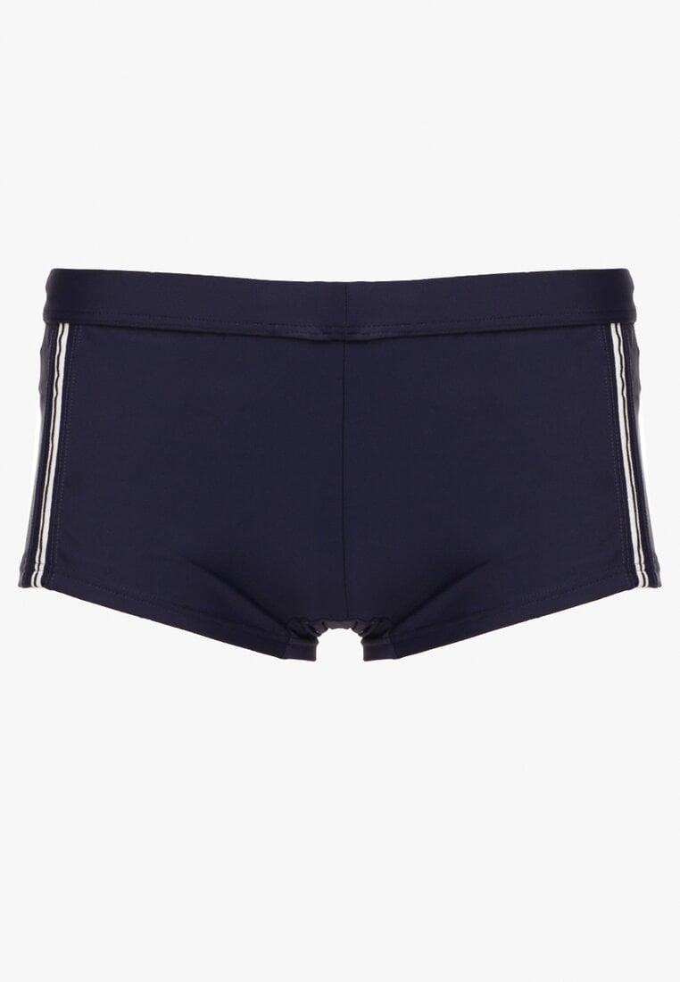 Granatowe Kąpielówki z Paskami po Bokach Wladia