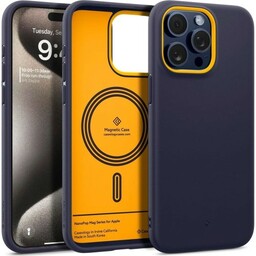 Spigen Etui Caseology Nano Pop Mag do MagSafe do iPhone 15 Pro Max, granatowo-żółte