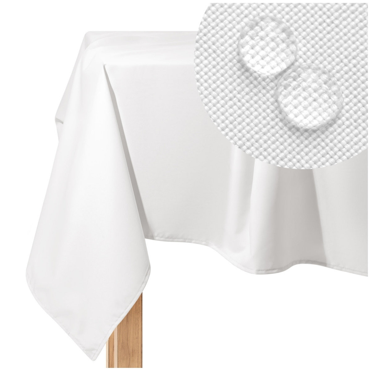 Biały Obrus Ogrodowy Wodoodporny 140x240 GAIA