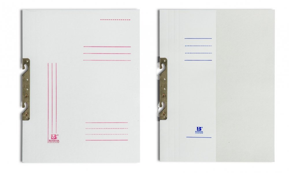 Barbara, Skoroszyt papierowy A4 metalowa zawieszka Biały 350g, Nadruk A 50, 0820114N