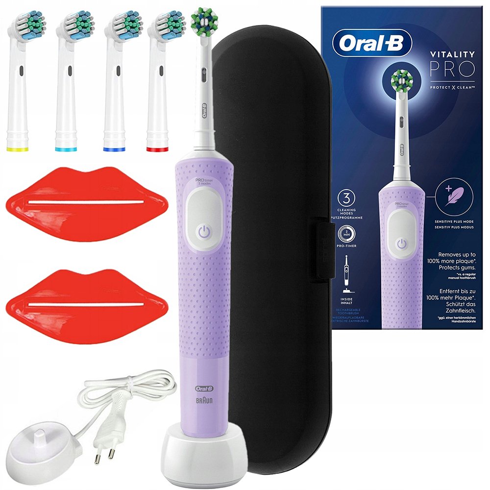 Oral-B Vitality Pro D103 Lilac Violet +  4 końcówki zamienne + etui czarne