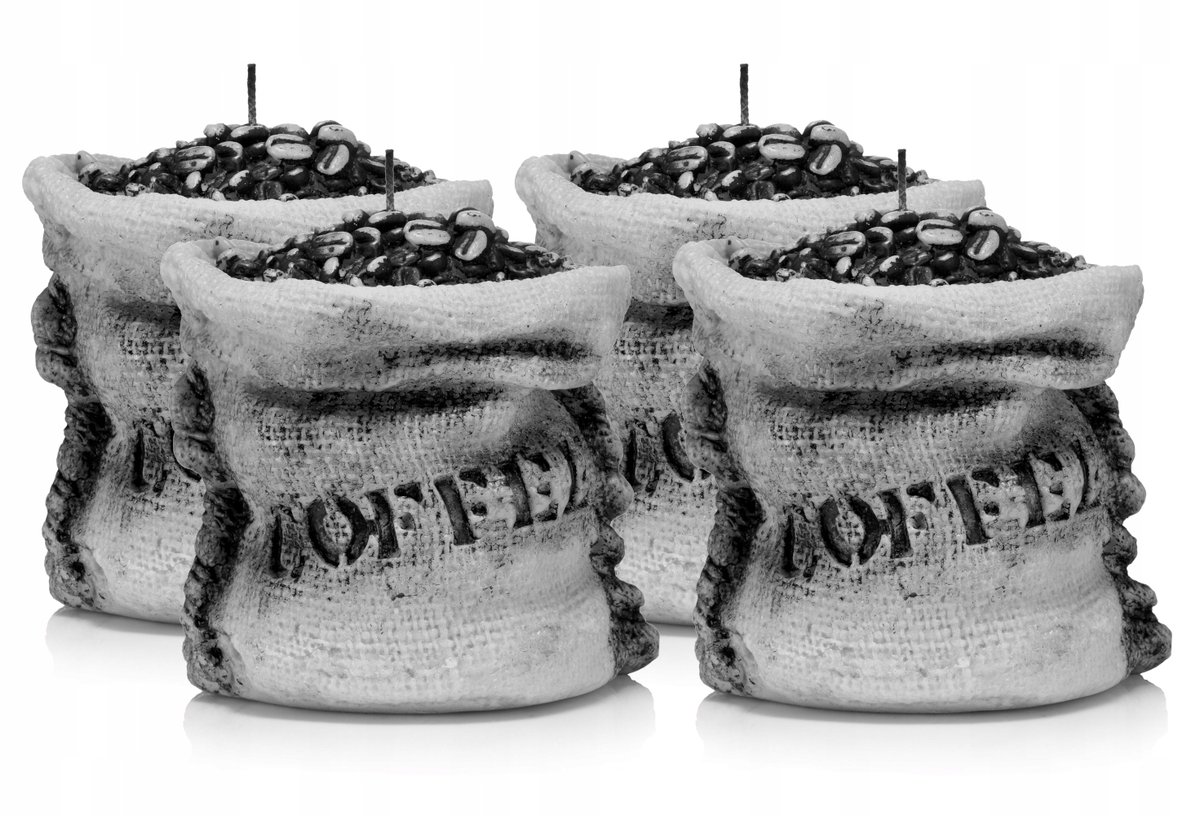 Świeczki ozdobne świece dekoracyjne KAWA 4 szare