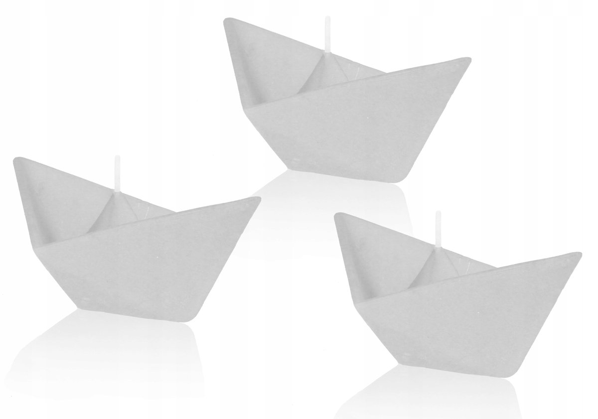 Świeczki pływające zestaw świec ŁÓDKA 3 szt szare