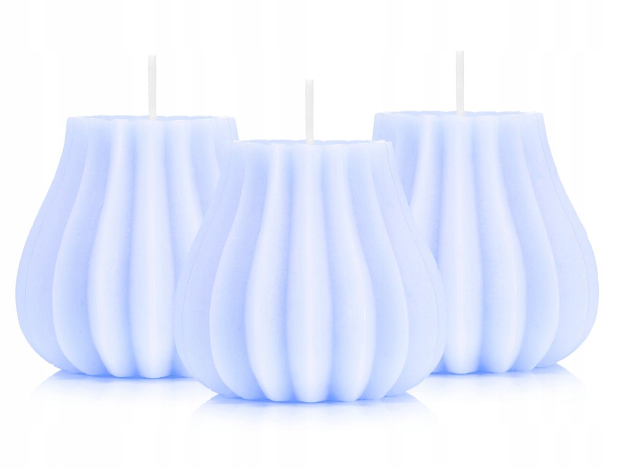 Świeczki ozdobne SAKIEWKA zestaw świec 3 niebieski