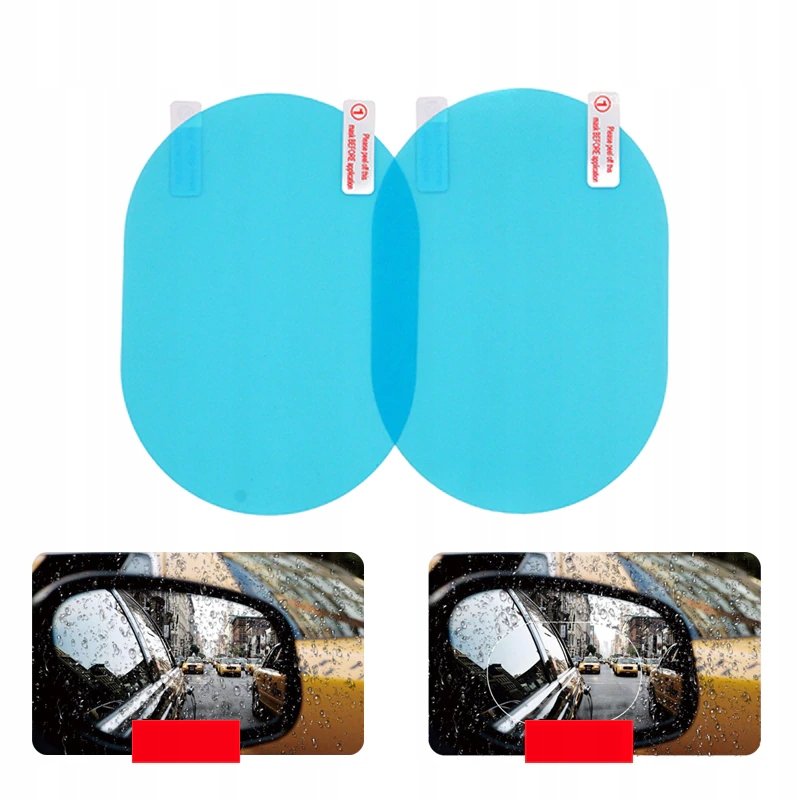 2x NANO FOLIA NAKLEJKA SAMOCHODOWA WODOODPORNA NA LUSTERKO DESZCZ