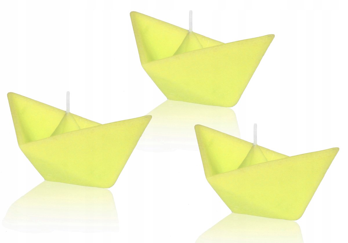 Świeczki pływające zestaw świec 3 szt ŁÓDKA żółta