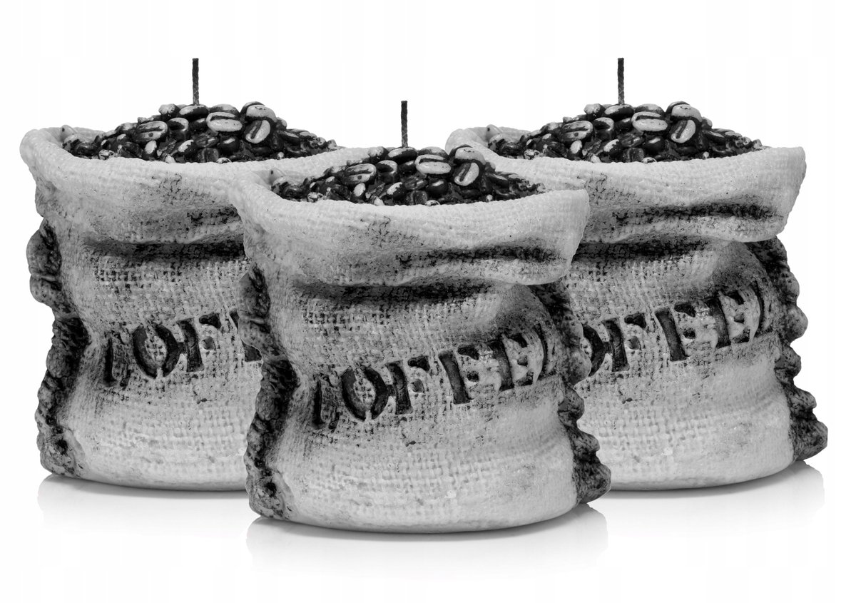 Świeczki ozdobne świece KAWA 3 szt szare