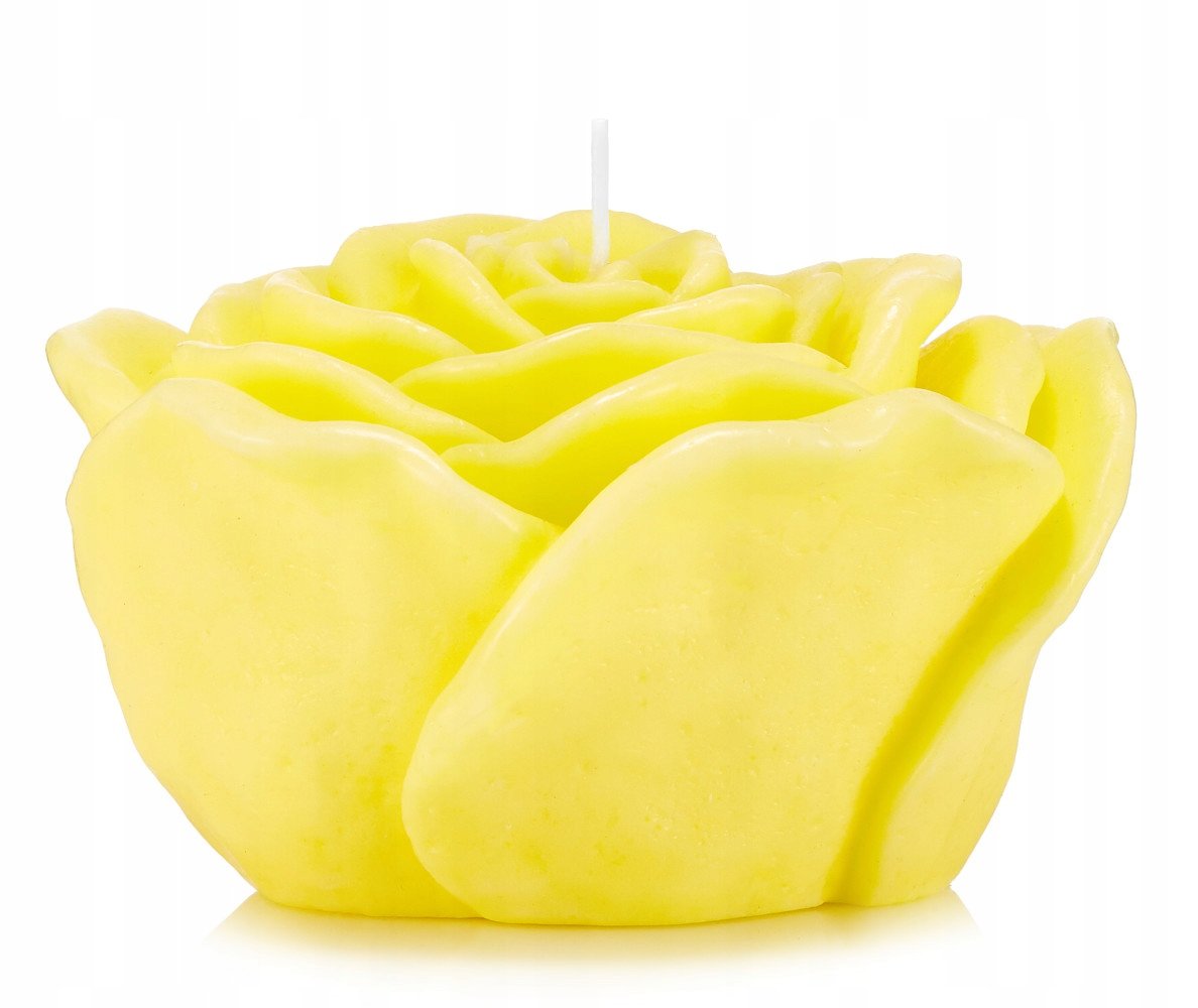 Świeczka ozdobna PŁATEK RÓŻY kolor żółty