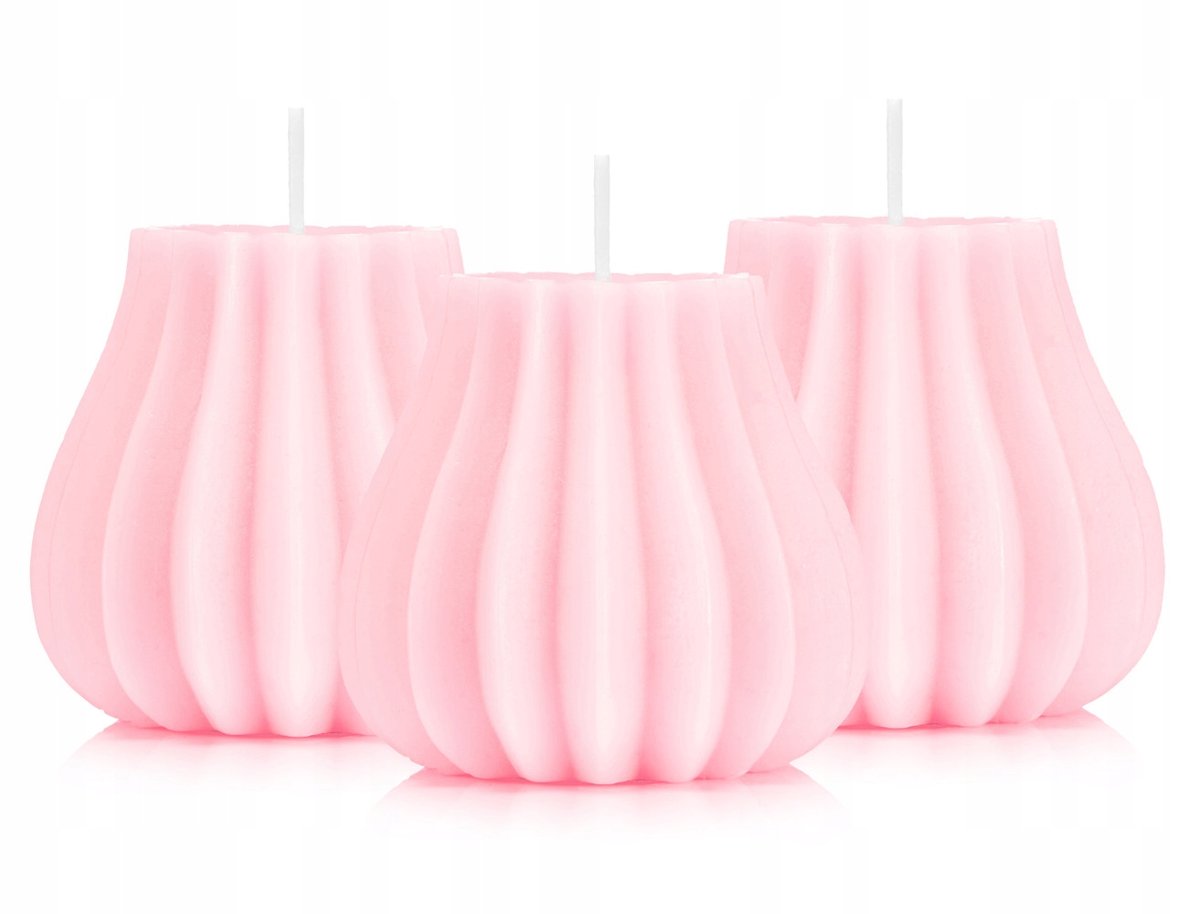 Świeczki ozdobne SAKIEWKA zestaw świec 3szt różowe