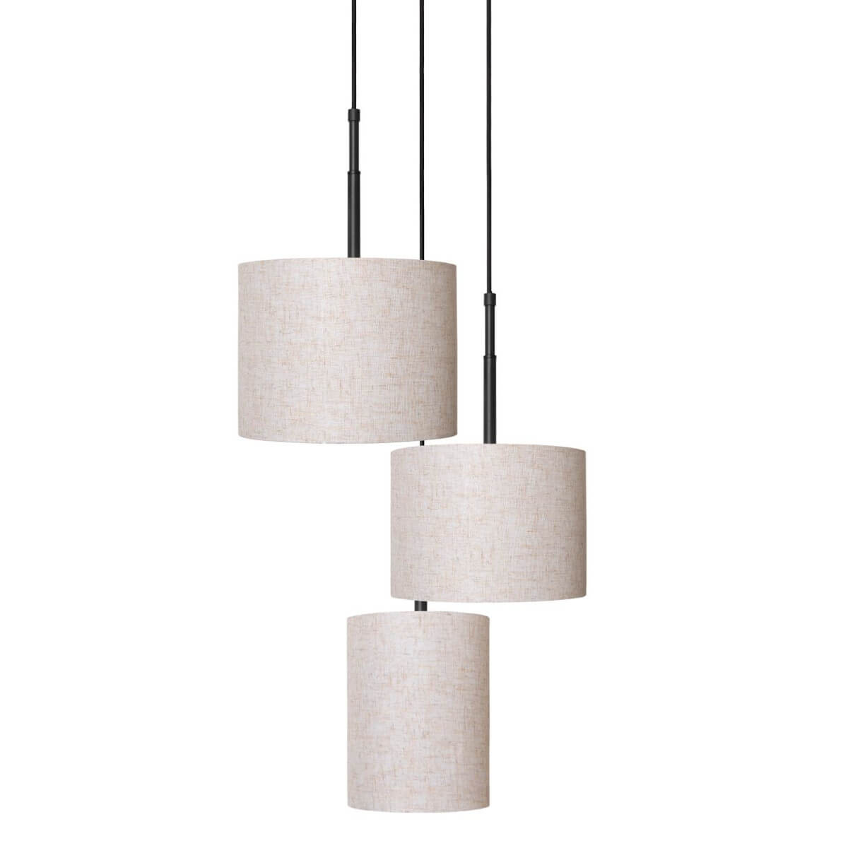 Potrójna lampa wisząca Maya 45409/13/38 Lucide abażurki beżowy czarny