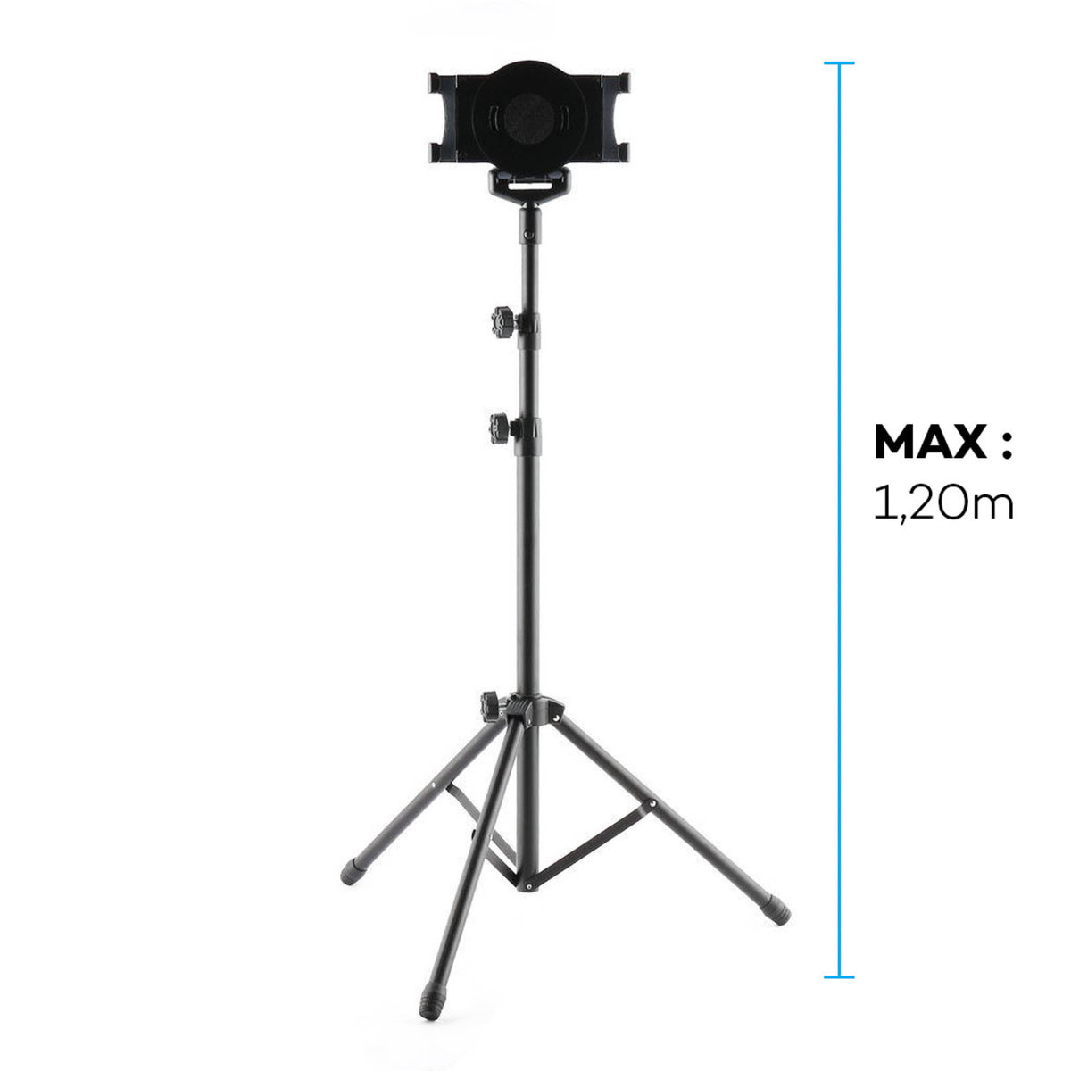 Statyw do tabletu 7 do 10 '' Podparta wysokość maks. 1,2 m Obrotowy 360 ° Regulowane nóżki