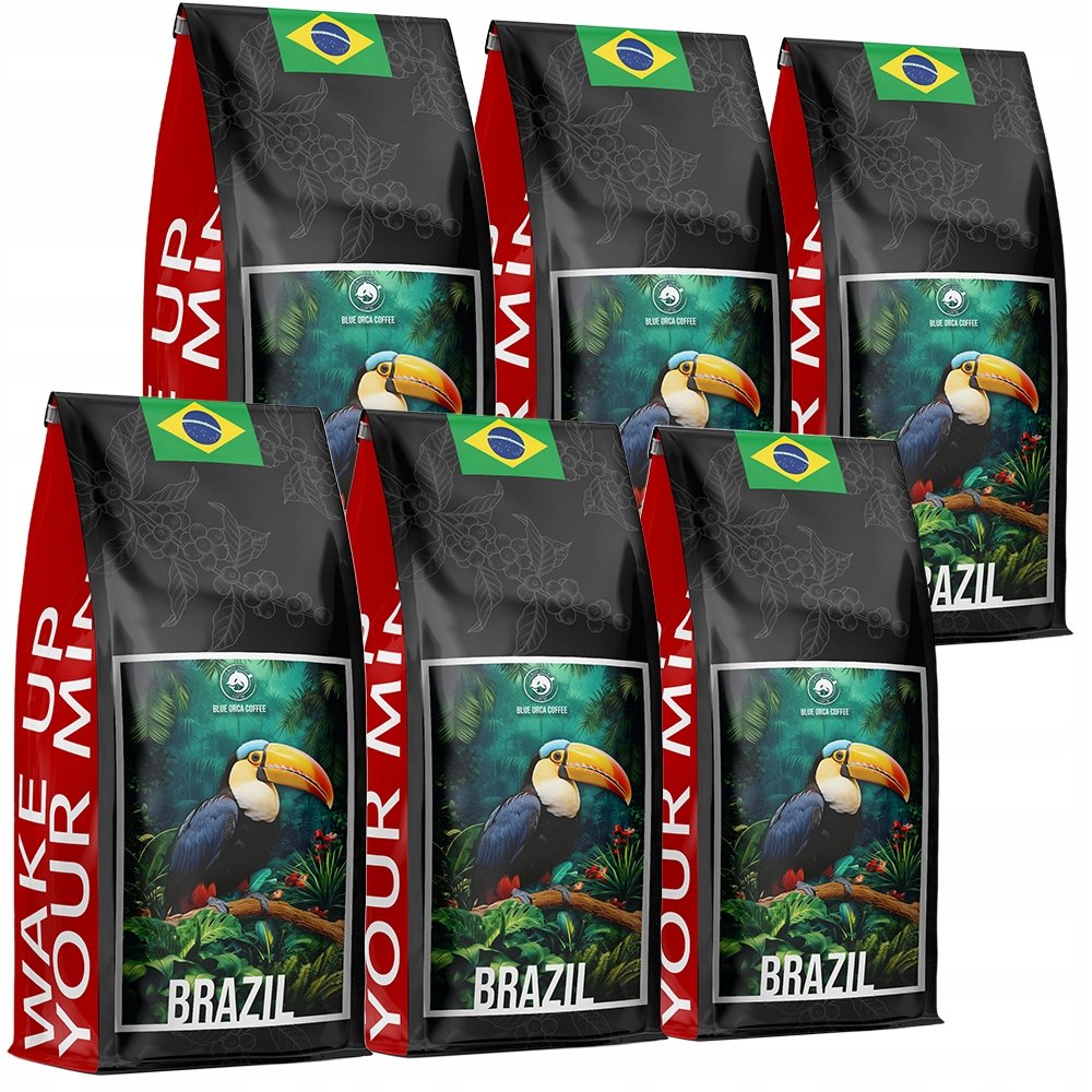 Kawa Ziarnista Brazylia 6Kg - Świeżo Palona 100% Arabica - Blue Orca Coffee